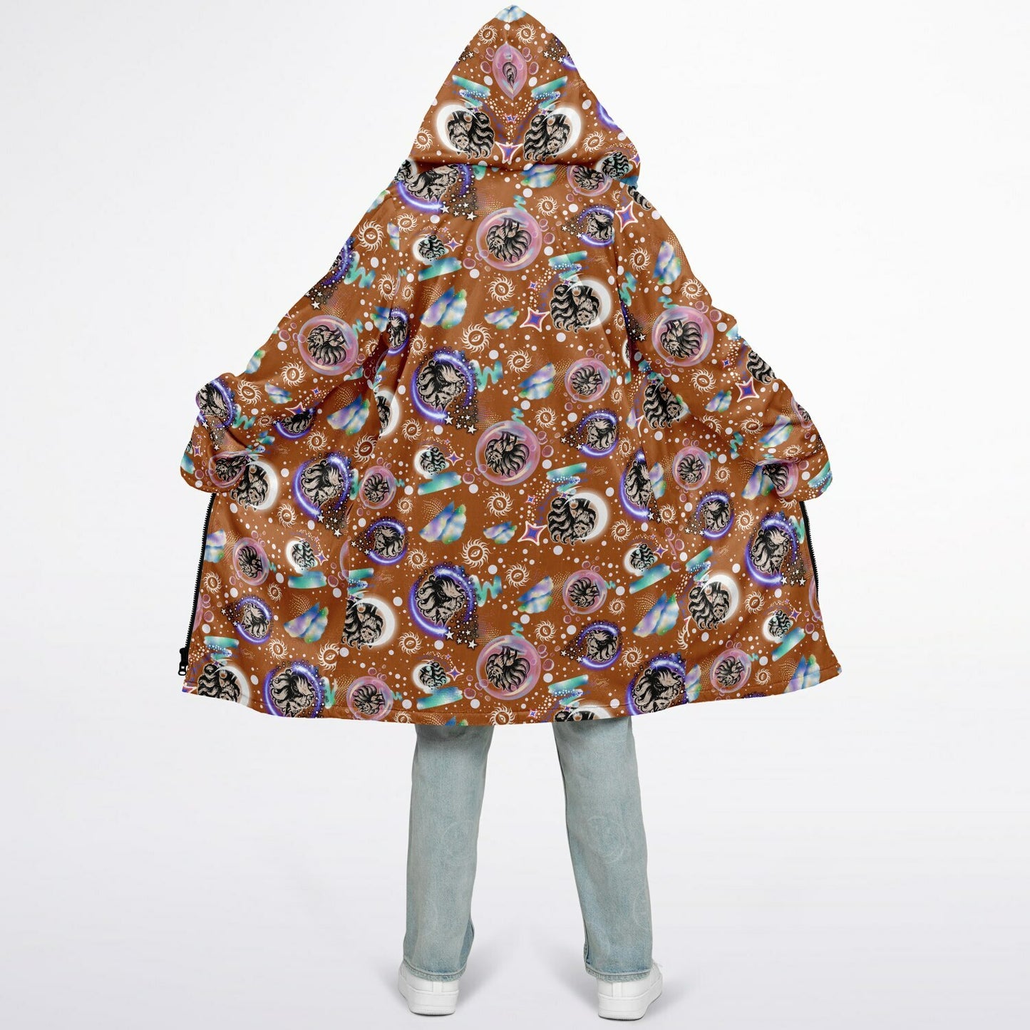 Cosmic Fox Fleece Zipper Cloak