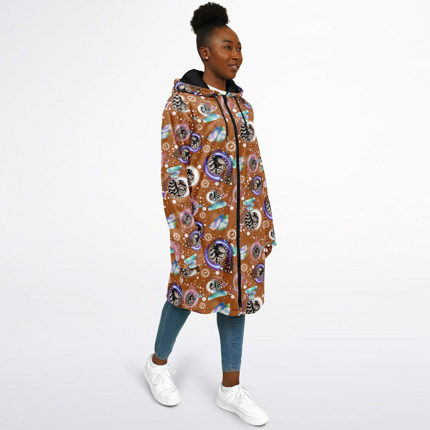 Cosmic Fox Fleece Zipper Cloak